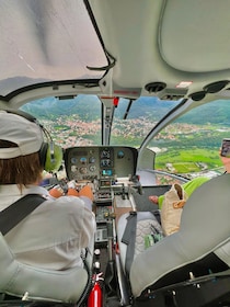 Lake Como: Helicopter tour with an unique Lunch in Como Lake