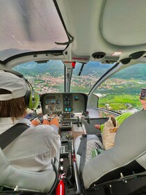 Lake Como: Helicopter tour with an unique Lunch in Como Lake