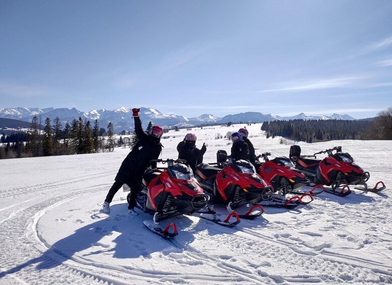 From Krakow: Snowmobile Adventure with Thermal Pools Visit