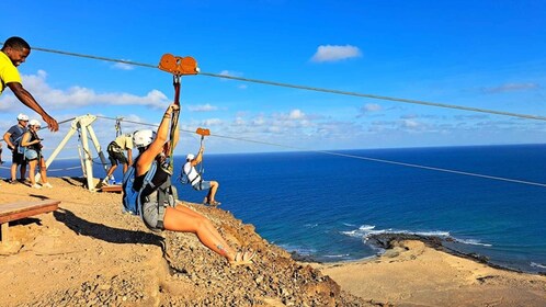 From Santa Maria: Sal island Zipline Experience (Official)