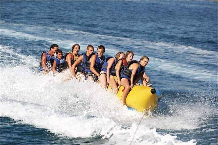 Banana Watersport Activity on the Beach at Rethymno