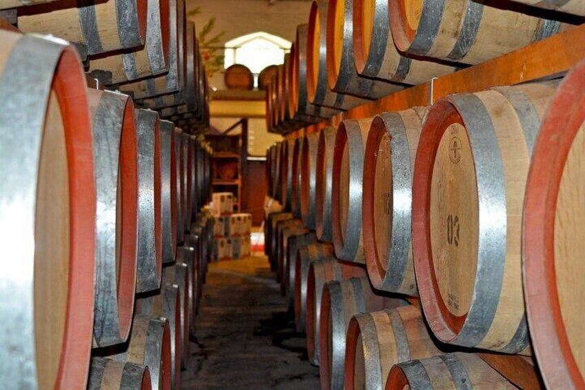 Wine barrel room