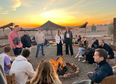 Marrakech: Pack Desierto Agafay Cena-espectáculo en camello quad y piscina