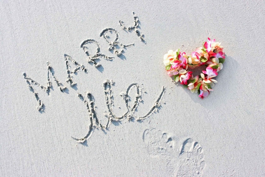 Picture 3 for Activity Mauritius: Private Beach Wedding Proposal with Roses & Props