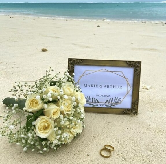 Picture 11 for Activity Mauritius: Private Beach Wedding Proposal with Roses & Props