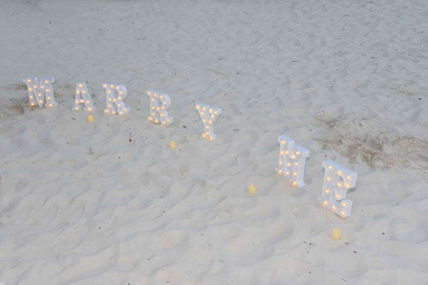 Picture 4 for Activity Mauritius: Private Beach Wedding Proposal with Roses & Props