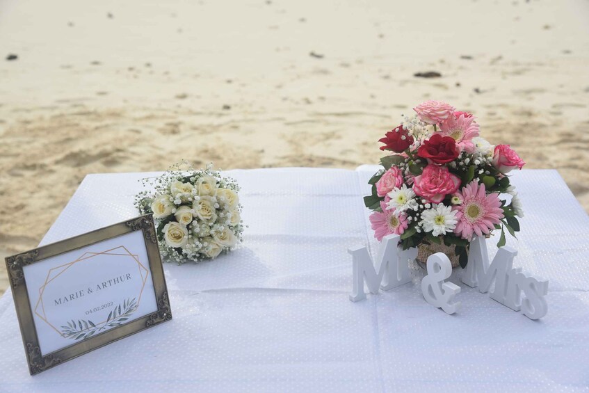 Picture 2 for Activity Mauritius: Private Beach Wedding Proposal with Roses & Props