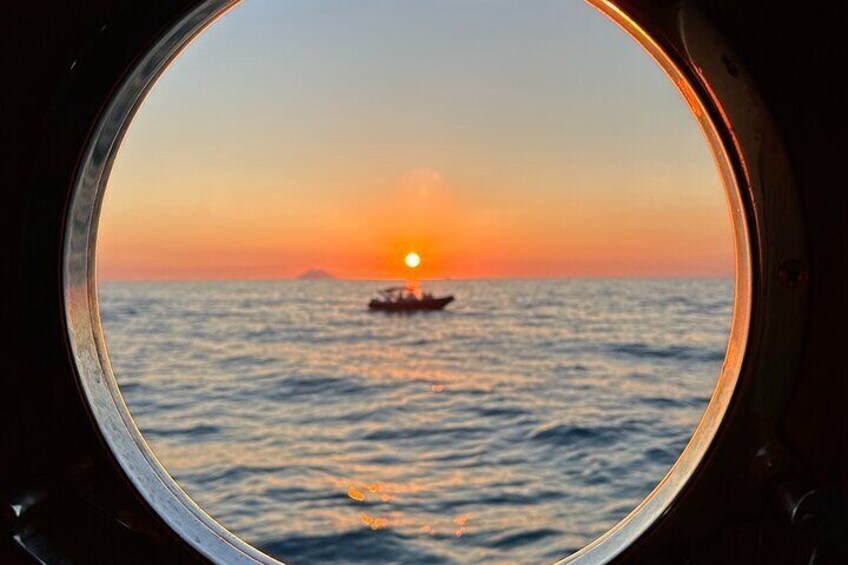 sunset on stomboli
