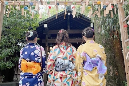 Guided Tour of Walking and Photography in Asakusa in kimono