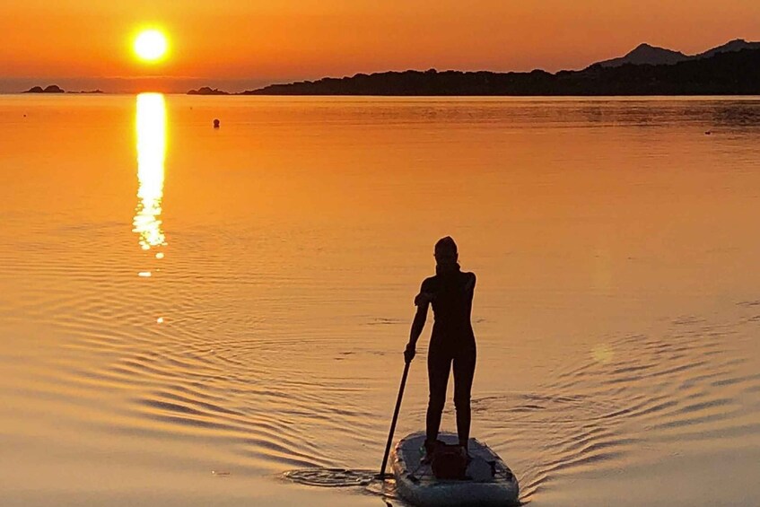 Picture 2 for Activity Sardegna: SUP-Paddleboard Tour Sunris with Lesson and Snacks