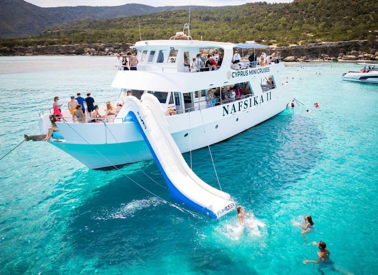 Nafsika II Boat Cruise with Waterslide to the Blue Lagoon