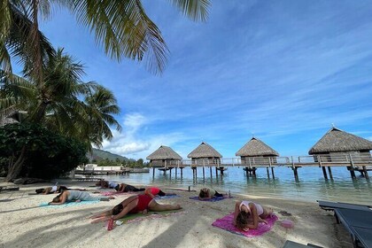 Group Yoga class in paradise