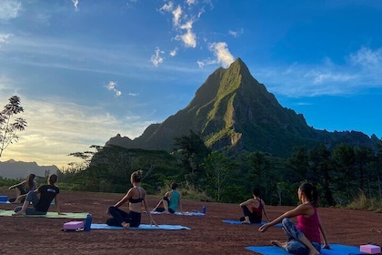 Group Yoga class in paradise