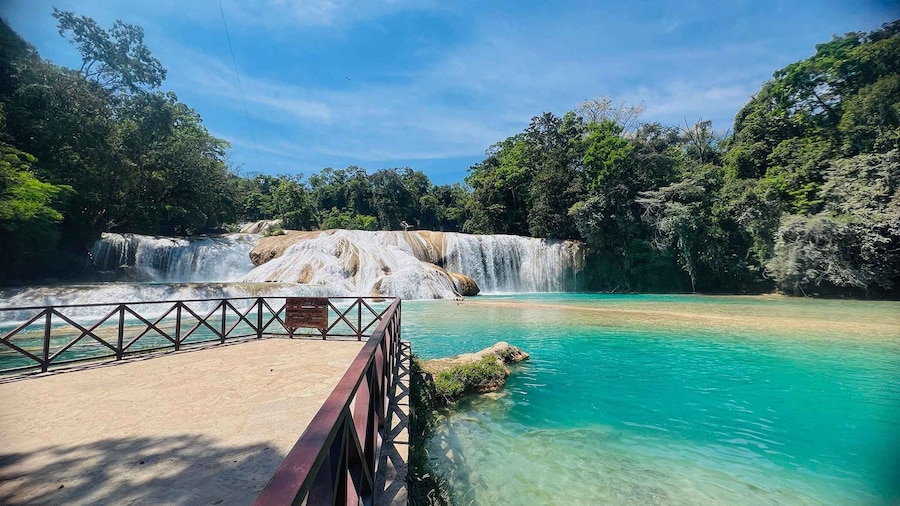 From Palenque: Palenque, Agua Azul Waterfalls and Misol-Ha