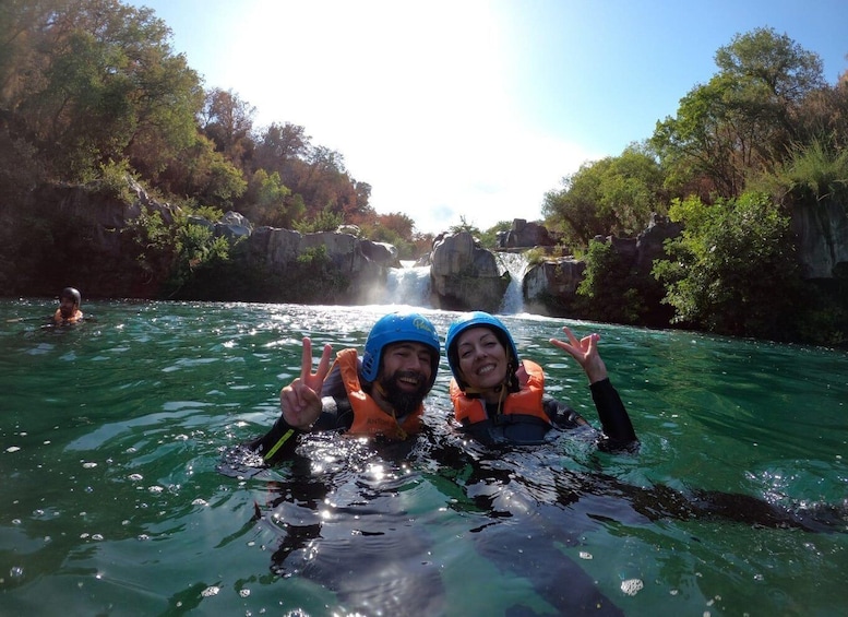 Picture 2 for Activity Motta Camastra: Alcantara River Jump and Canyoning Adventure
