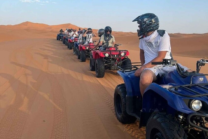 Quad Riding in Sand Dunes Merzouga Erg Chebbi Desert