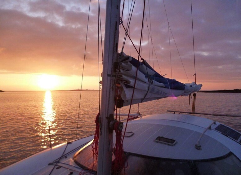 Picture 1 for Activity Santorini:Catamaran: private cruise with food & drinks