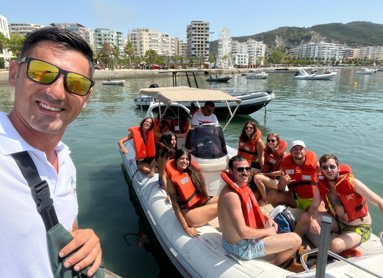 Picture 5 for Activity From Vlorë: Haxhi Ali Cave and Karaburun Speedboat Trip