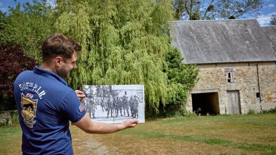 Marmion Farm, 'before/after' photo of the American paratroopers who rested there