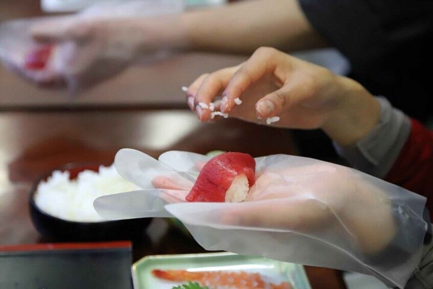 Picture 4 for Activity Tsukiji Fish Market Visit with Sushi Making Experience