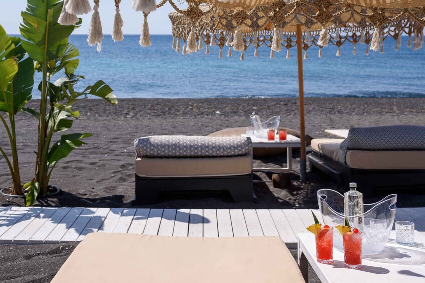 Perivolos Beach: Sun-Bed Experience FortyOne Bar Restaurant