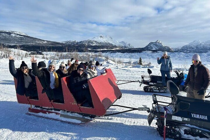 Getting ready for the sleigh ride down to the face of the Matanuska glacier