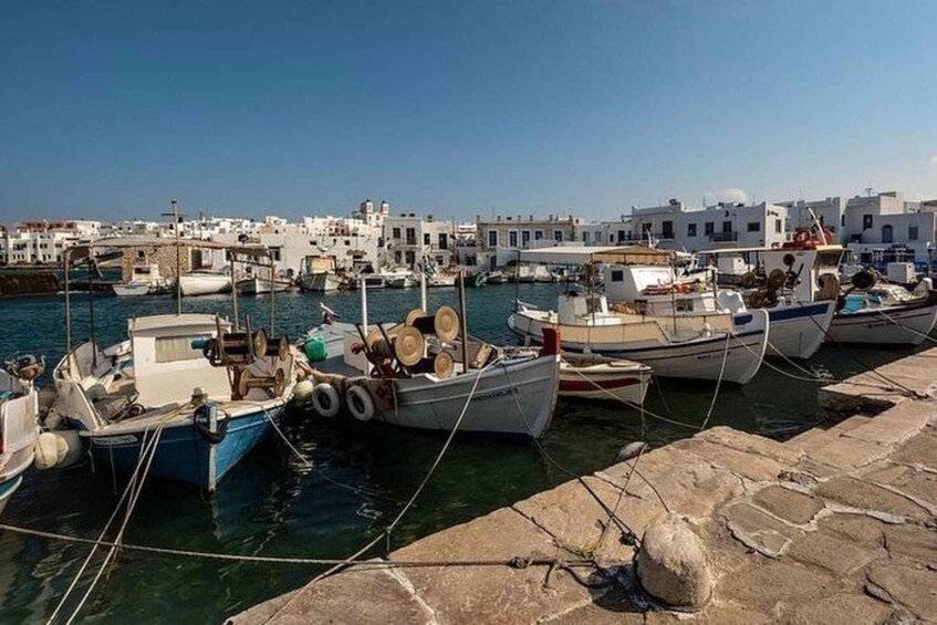 From Paros: Paros Island Bus Tour and Boat Trip to Antiparos