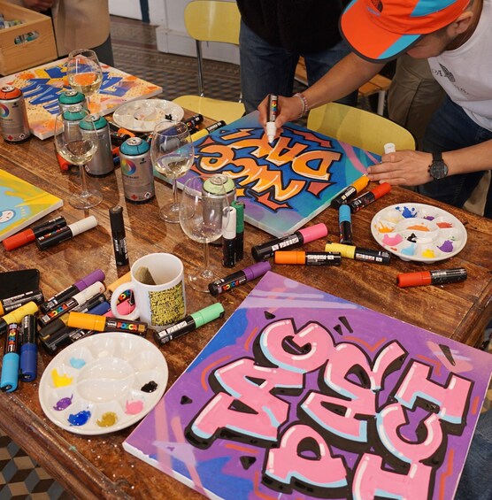 Picture 9 for Activity Paris: Graffiti on Canvas Workshop at an Art Studio
