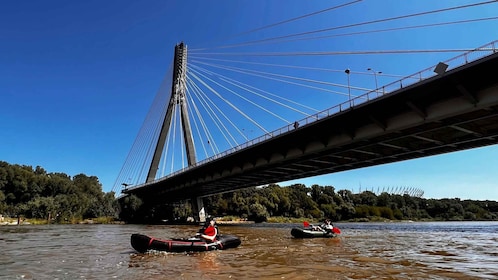 Packrafting kayaking guided tour Vistula river Warsaw Poland