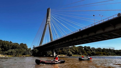 Packrafting kayaking guided tour Vistula river Warsaw Poland