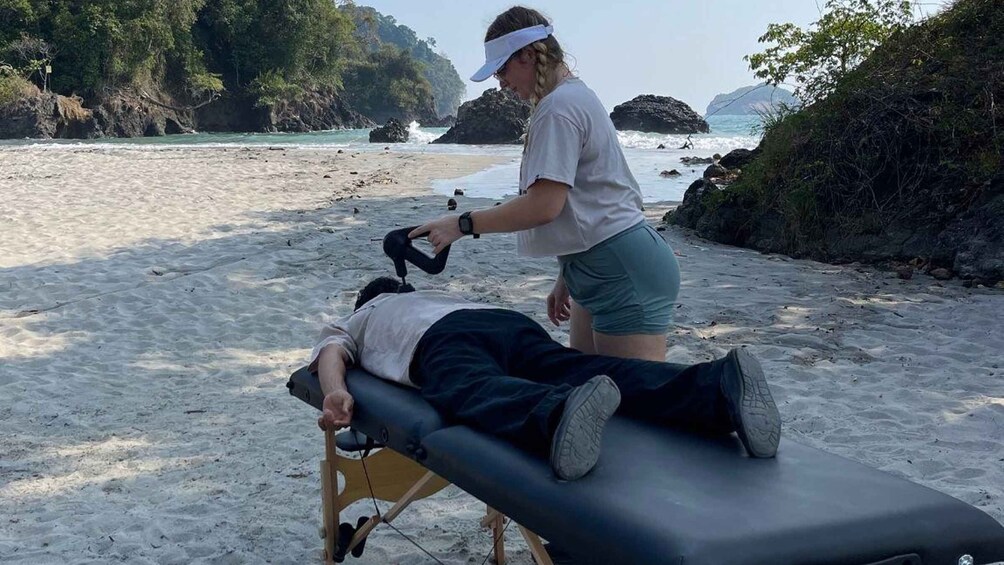 Picture 1 for Activity Percussive Massage Therapy + Assisted Stretching on beach