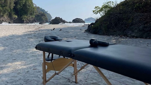 Percussive Massage Therapy + Assisted Stretching on beach