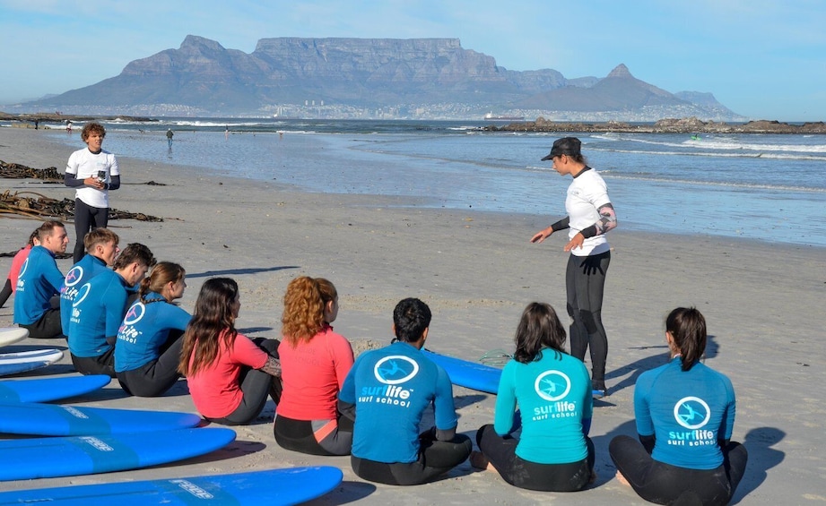 Picture 1 for Activity Cape Town: Learn to surf with the view of Table Mountain