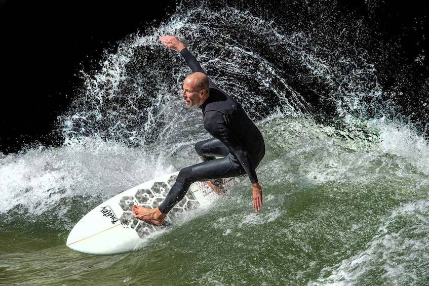Eisbachwelle: Surfing in the center of Munich - Germany