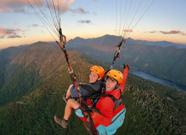 Huerquehue Park from the air with a Paragliding champion