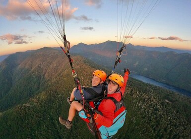 Huerquehue Park from the air with a Paragliding champion