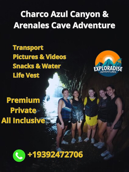 San Juan: Caves & Waterfall Adventure in Charco Azul