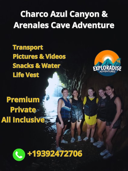 San Juan: Caves & Waterfall Adventure in Charco Azul