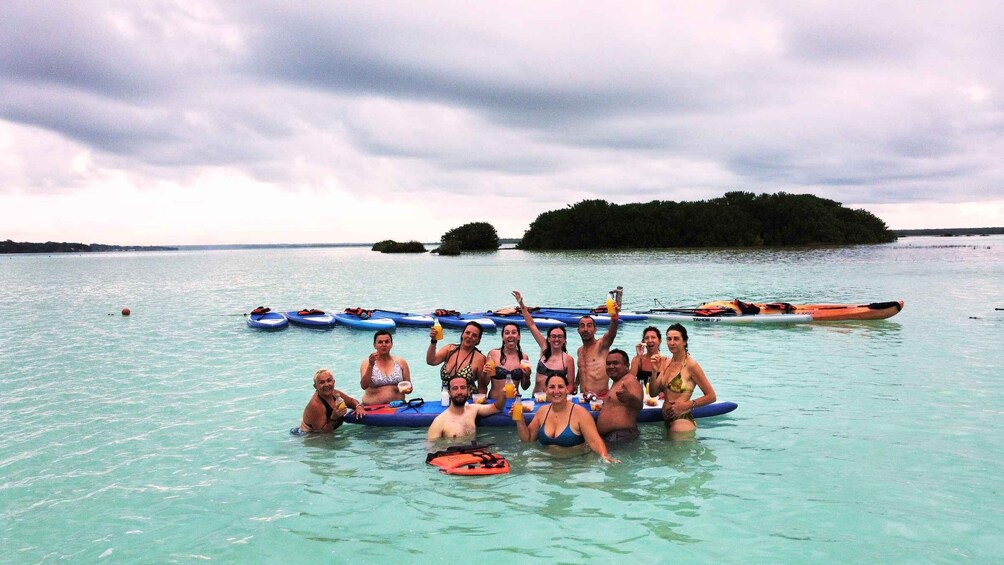 Picture 2 for Activity Bacalar: Sunrise Paddleboard Tour with Floating Picnic