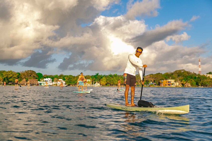 Picture 9 for Activity Bacalar: Sunrise Paddleboard Tour with Floating Picnic