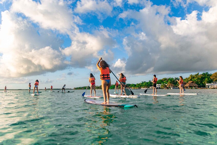 Picture 8 for Activity Bacalar: Sunrise Paddleboard Tour with Floating Picnic