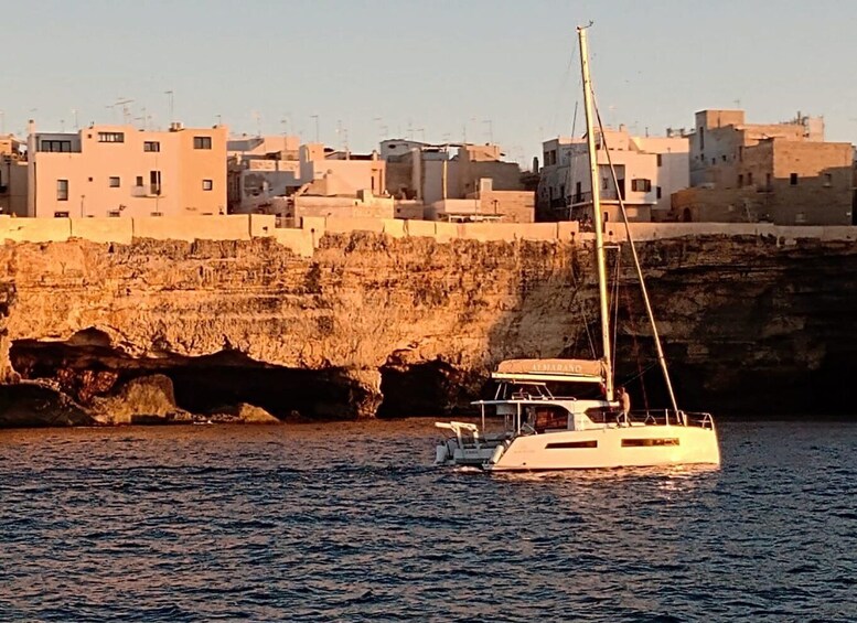 Picture 5 for Activity Polignano a Mare: Catamaran Tour with Aperitif & Local Food