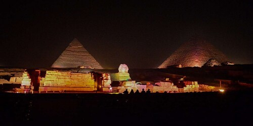 From Cairo: Giza Pyramids Tour with Light Show and Transfer