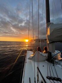 Sunset on a sailing boat