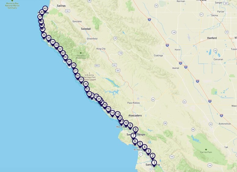 Picture 2 for Activity Santa Maria - Monterey: Pacific Coast Self-Driving Tour App
