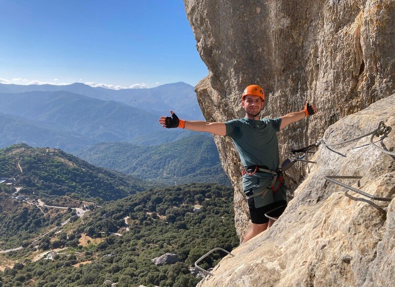 From Estepona: Vía Ferrata de Benalauria climbing tour