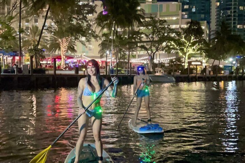 Night on Paddleboard Under the Lights Experience in Fort Lauderdale