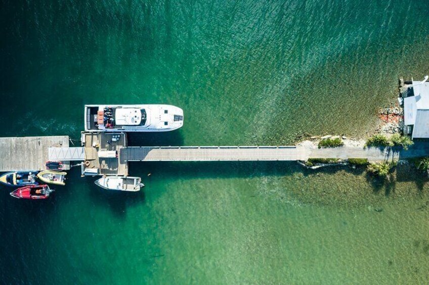 Cougar Line Furneaux Lodge Aerial Jetty Boat