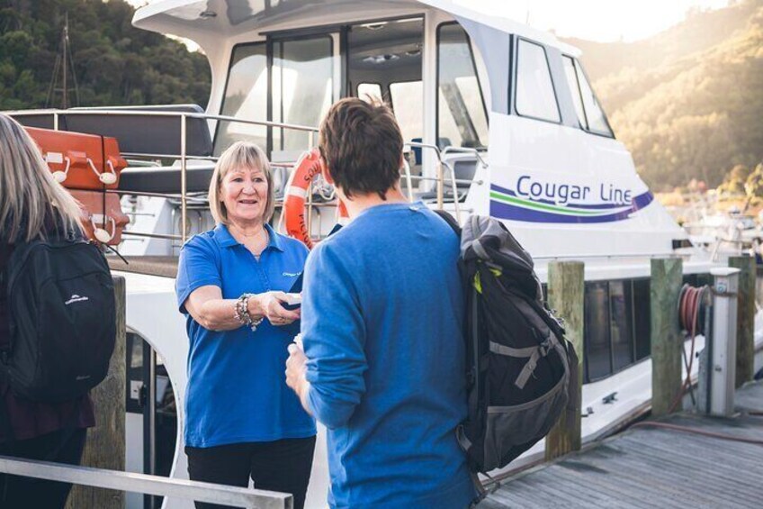 Cougar Line Staff Passengers Boat Boarding Picton