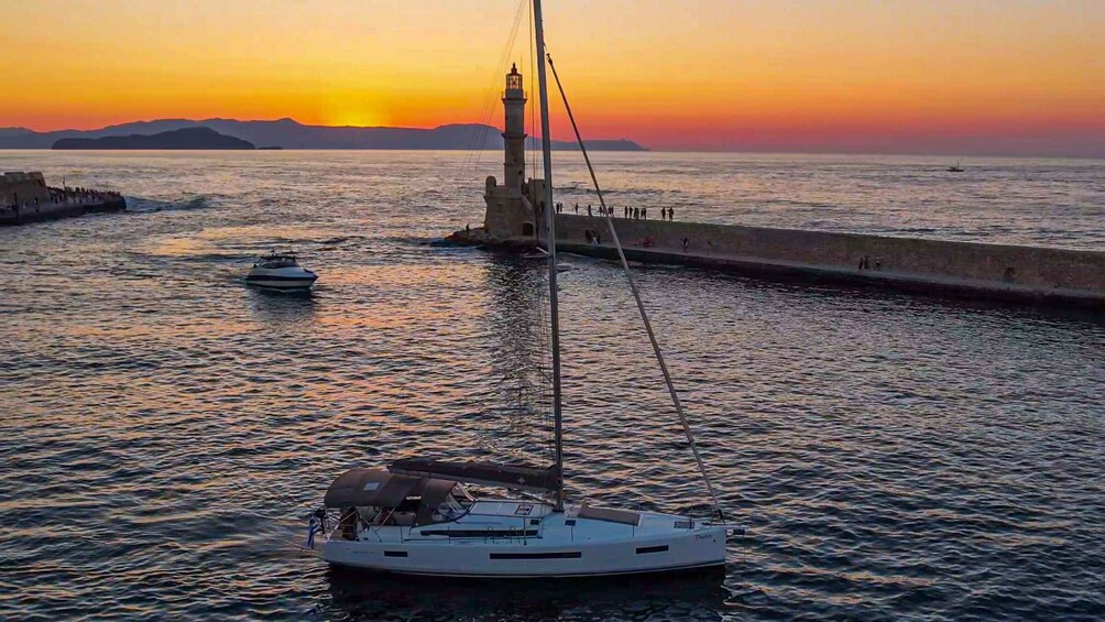 Picture 1 for Activity Chania Old port: Private Sailing Cruise with Sunset Viewing
